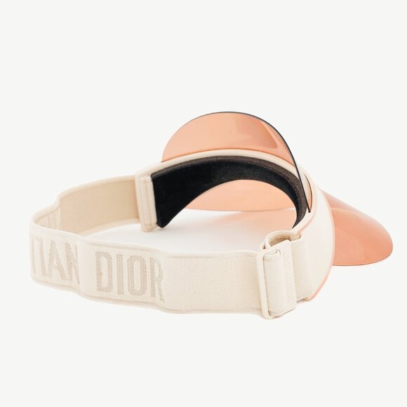 Christian Dior DiorClub V1U Matte Ivory Perspex & Cotton-Blend Jacquard Visor - Picture 4 of 7